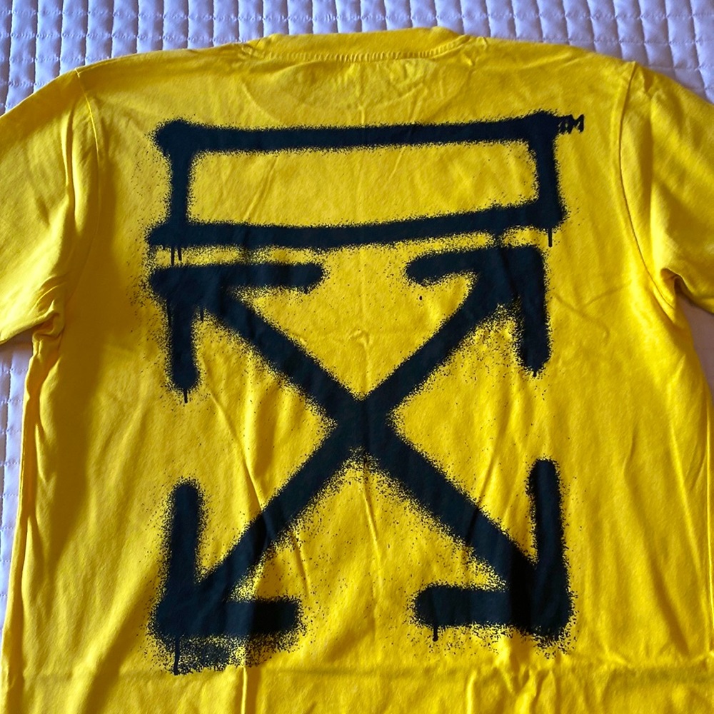 Yellow Off-White Mens Large T-Shirt